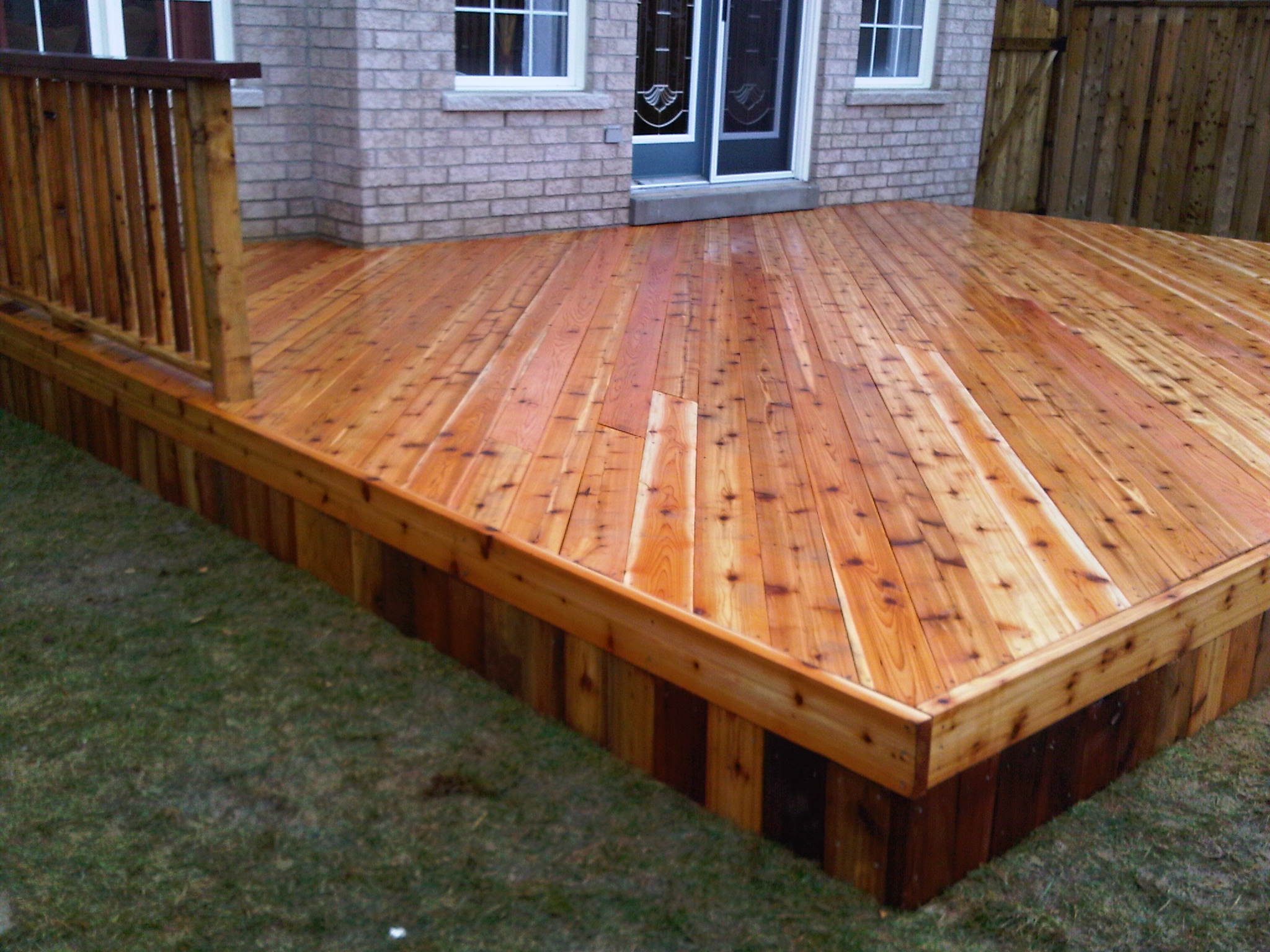 Cedar deck construction