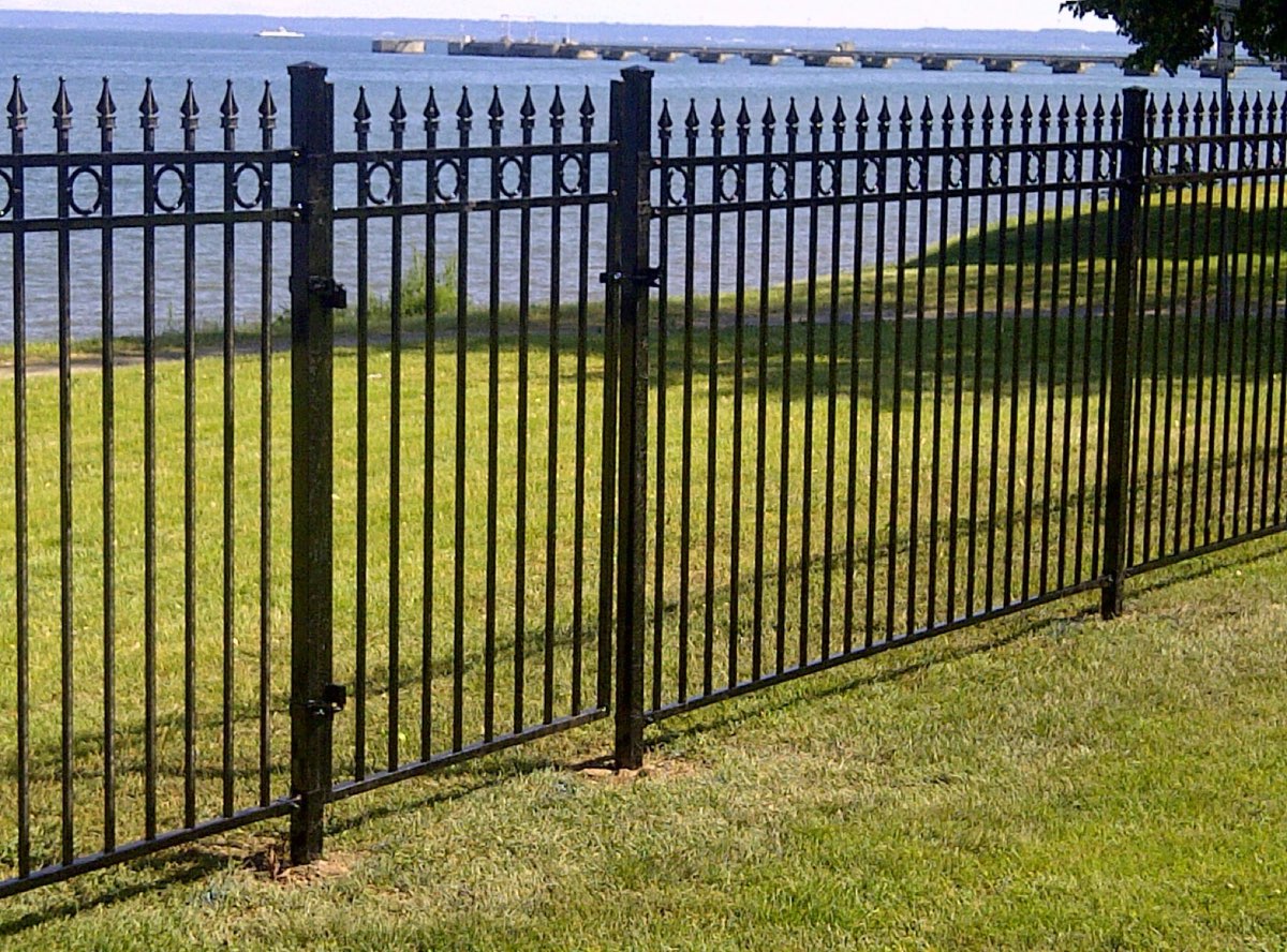 Wrought iron fence installation